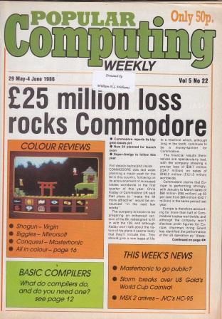 Article: Popular Computing Weekly Vol 5 No 22 - 29 May-4 June 1986