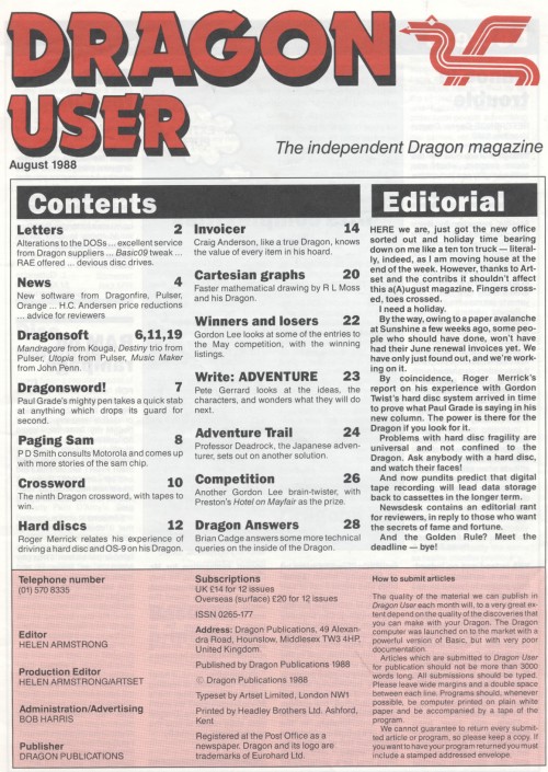 Scan of Document: Dragon User - August 1988