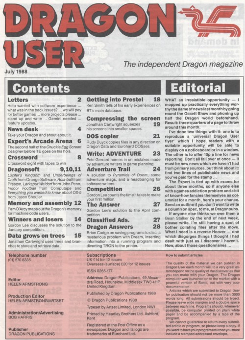 Scan of Document: Dragon User - July 1988
