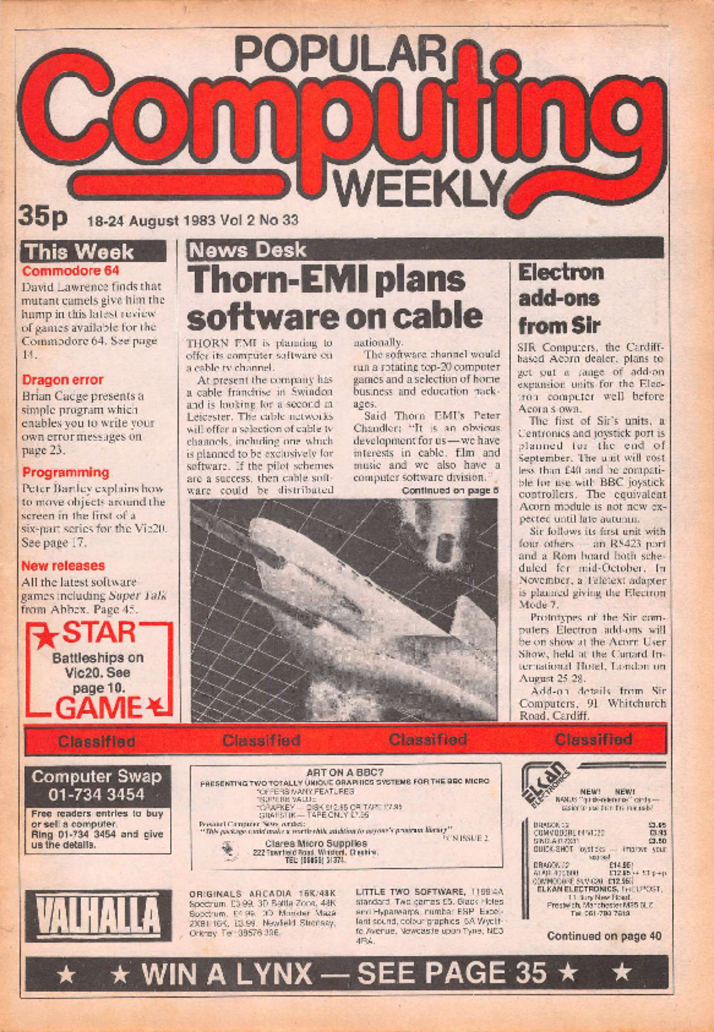 Article: Popular Computing Weekly Vol 2 No 33 - 18-24 August 1983