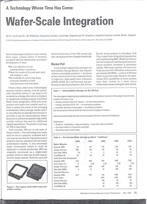 Article: Anamartic Wafer Scale Integration