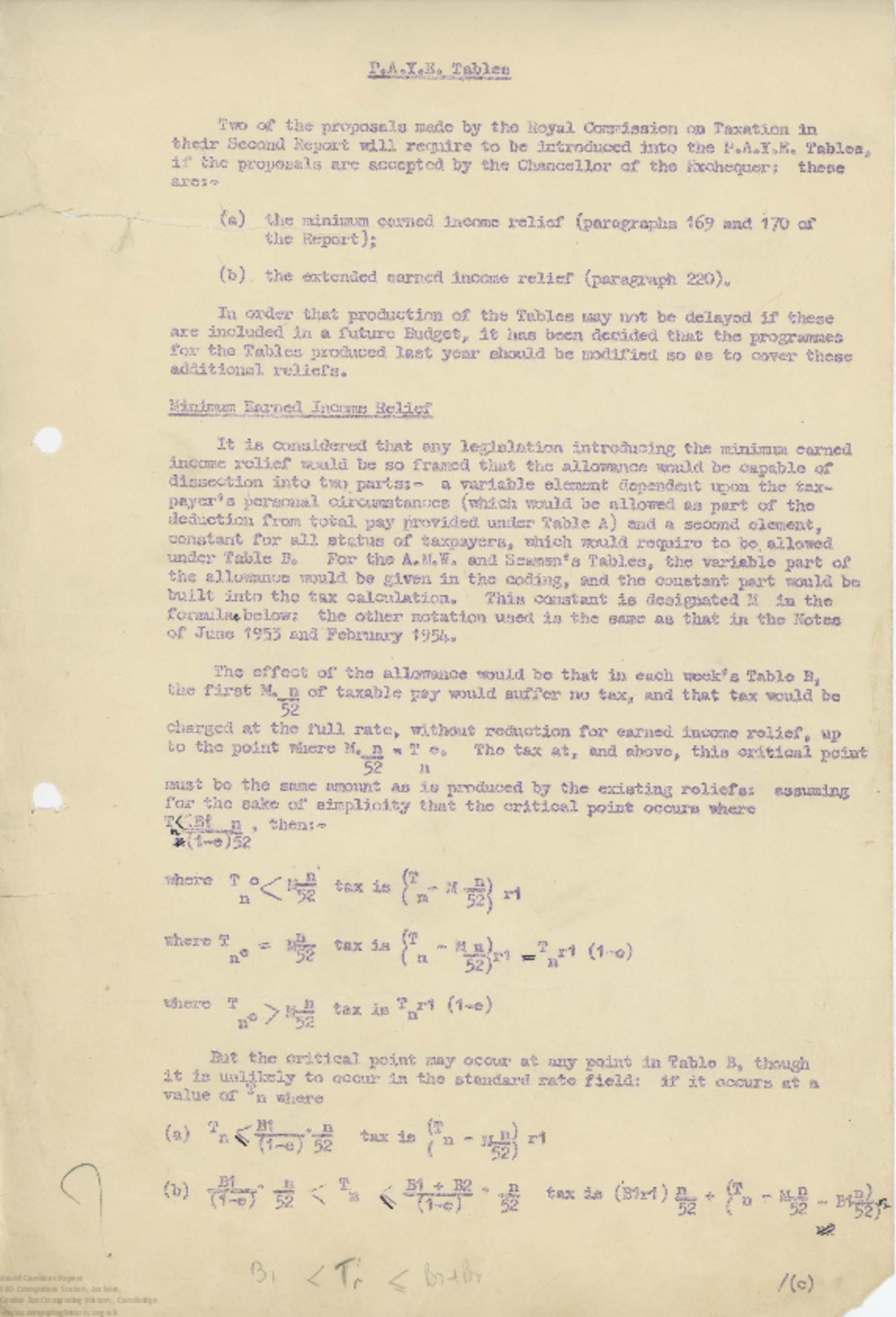 Article: 62932 Notes on PAYE Tables from the Inland Revenue, Nov-Dec 1954