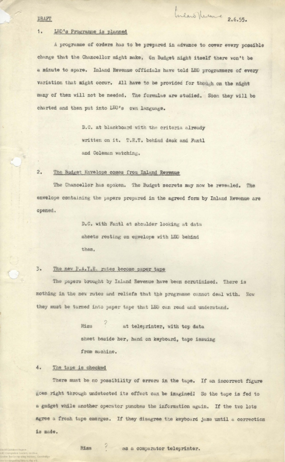 Article: 62948 Notes for a lecture on the Inland Revenue job, 2nd June 1955