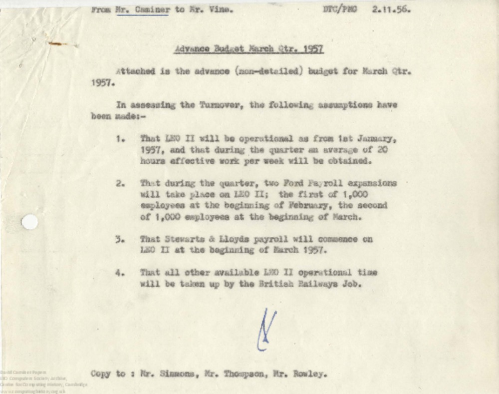 Article: 63036 December 1956 Quarter End - Correspondence and Trading Analysis