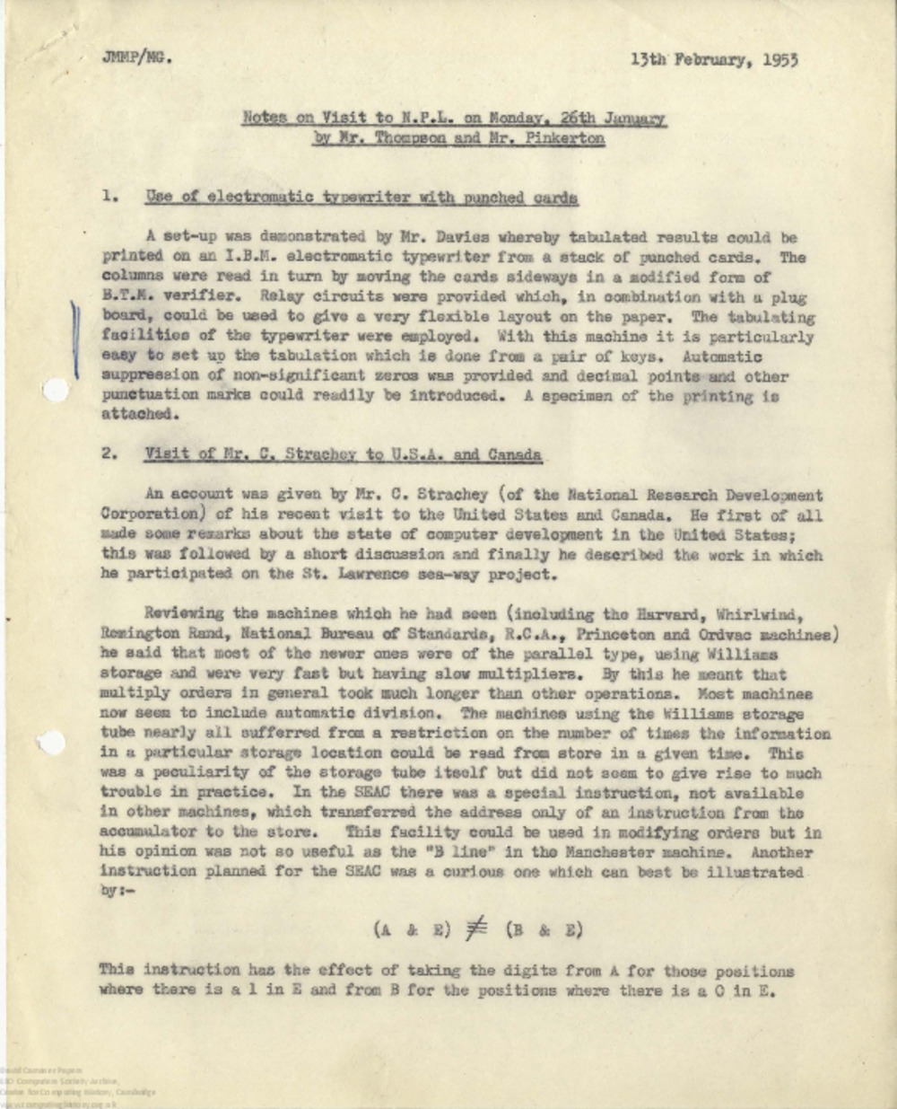 Article: 63093 Visit to N.P.L., 26th Jan 1953