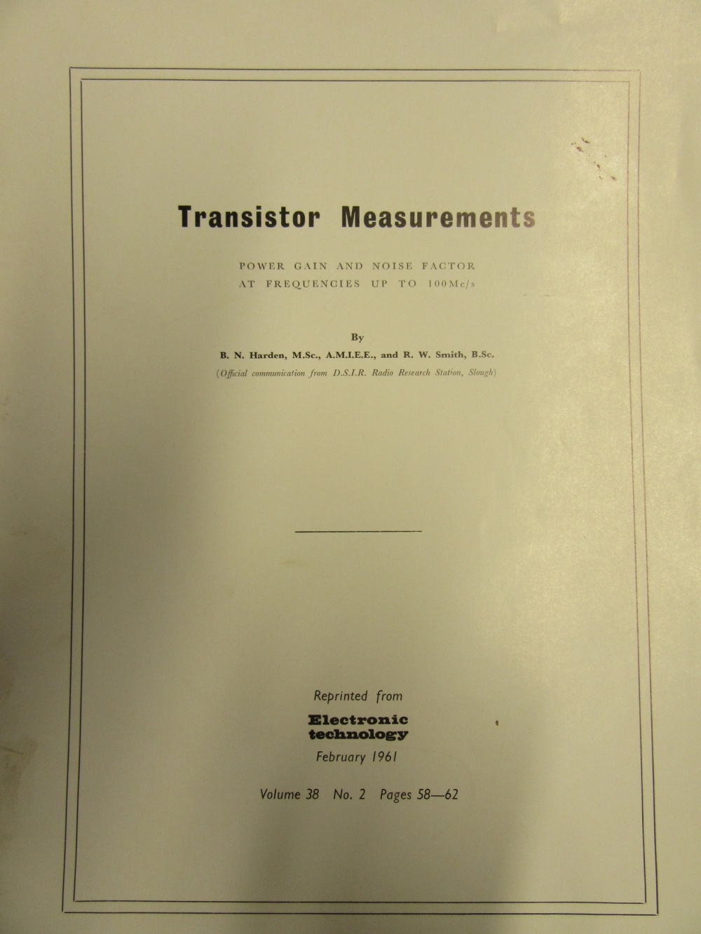 Article: 1950s Transistor Research Papers with Photographs and Author Information