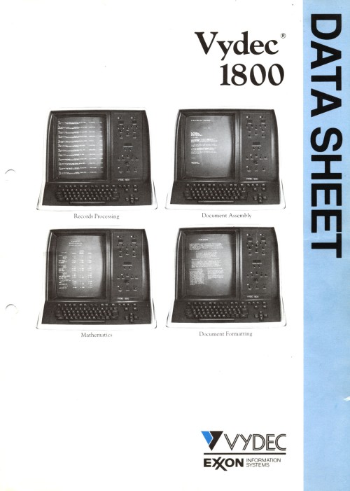 Vydec 1800 Series Word Processor