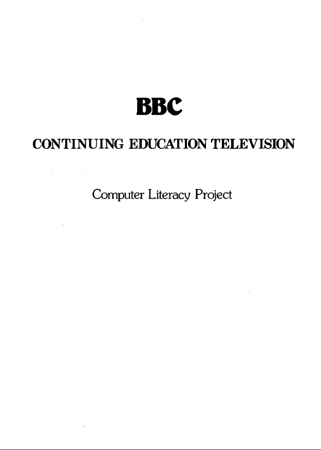 Article: BBC Computer Literacy Project - Continuing Education Television