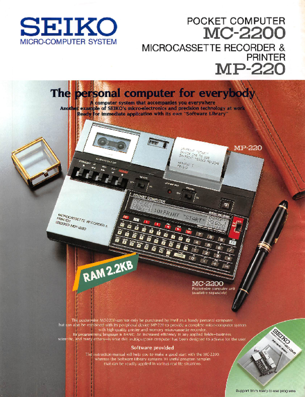 Seiko Pocket Computer MC-2200 Leaflet - Document - Computing History