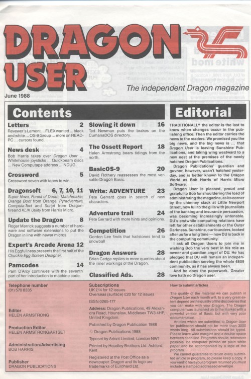 Scan of Document: Dragon User - June 1988