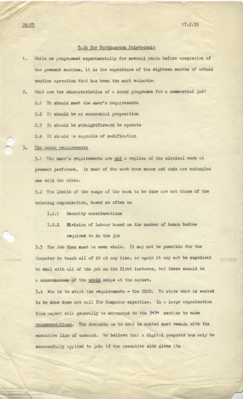 Article: 63967  Northampton Polytechnic Summer School, Mar-Jul 1955