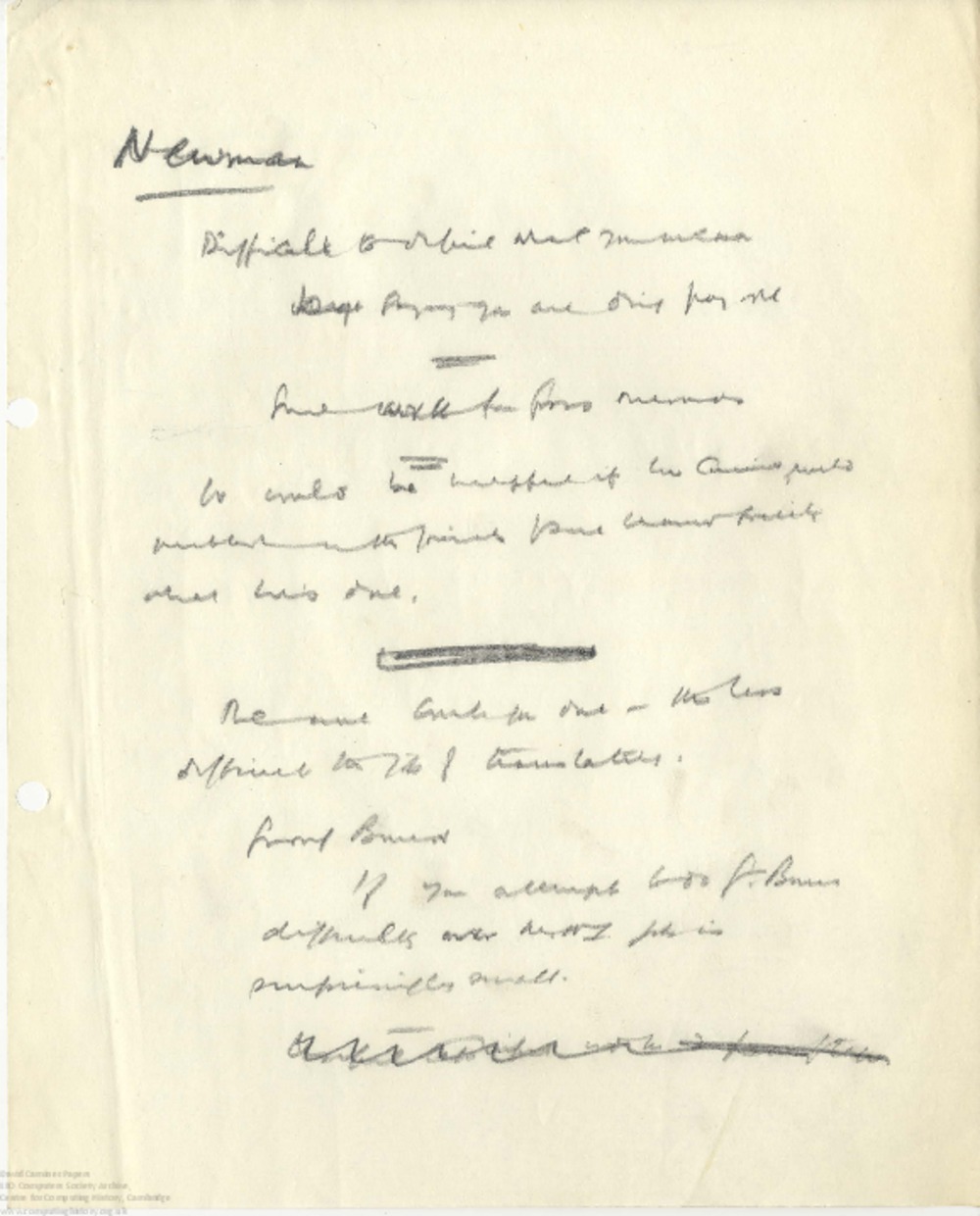 Article: 63983  Newman [Symposium notes?]