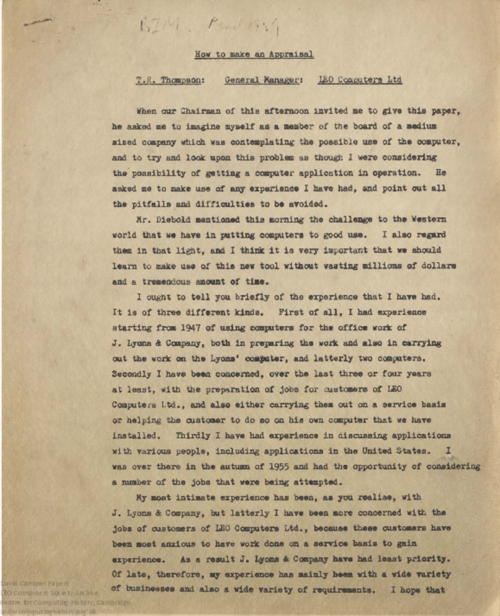 Article: 63992  How to Make An Appraisal (T.R. Thompson), Mar 1959