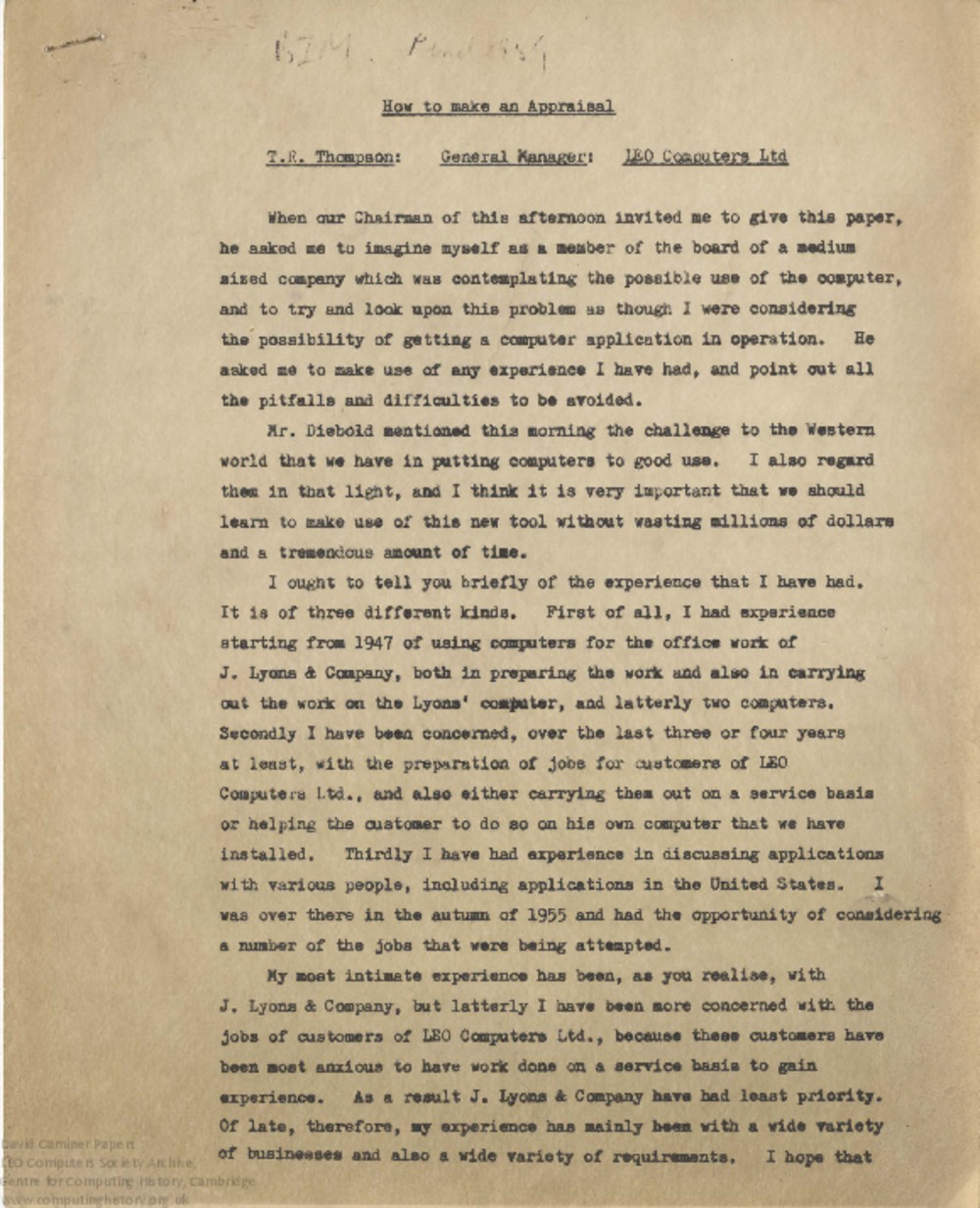 Article: 63992  How to Make An Appraisal (T.R. Thompson), Mar 1959