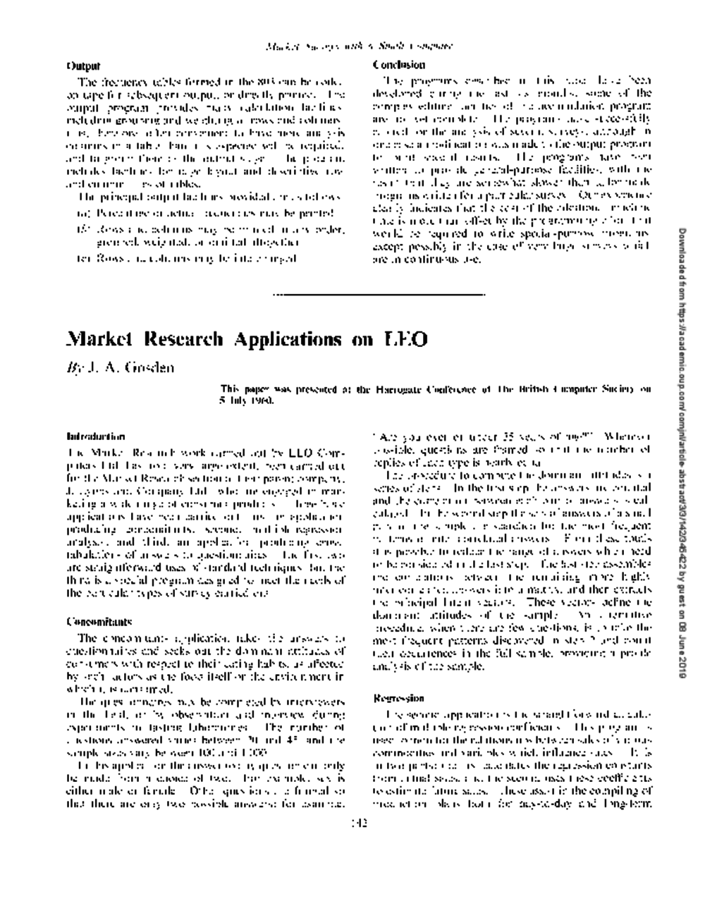 Article: Market Research Applications on LEO