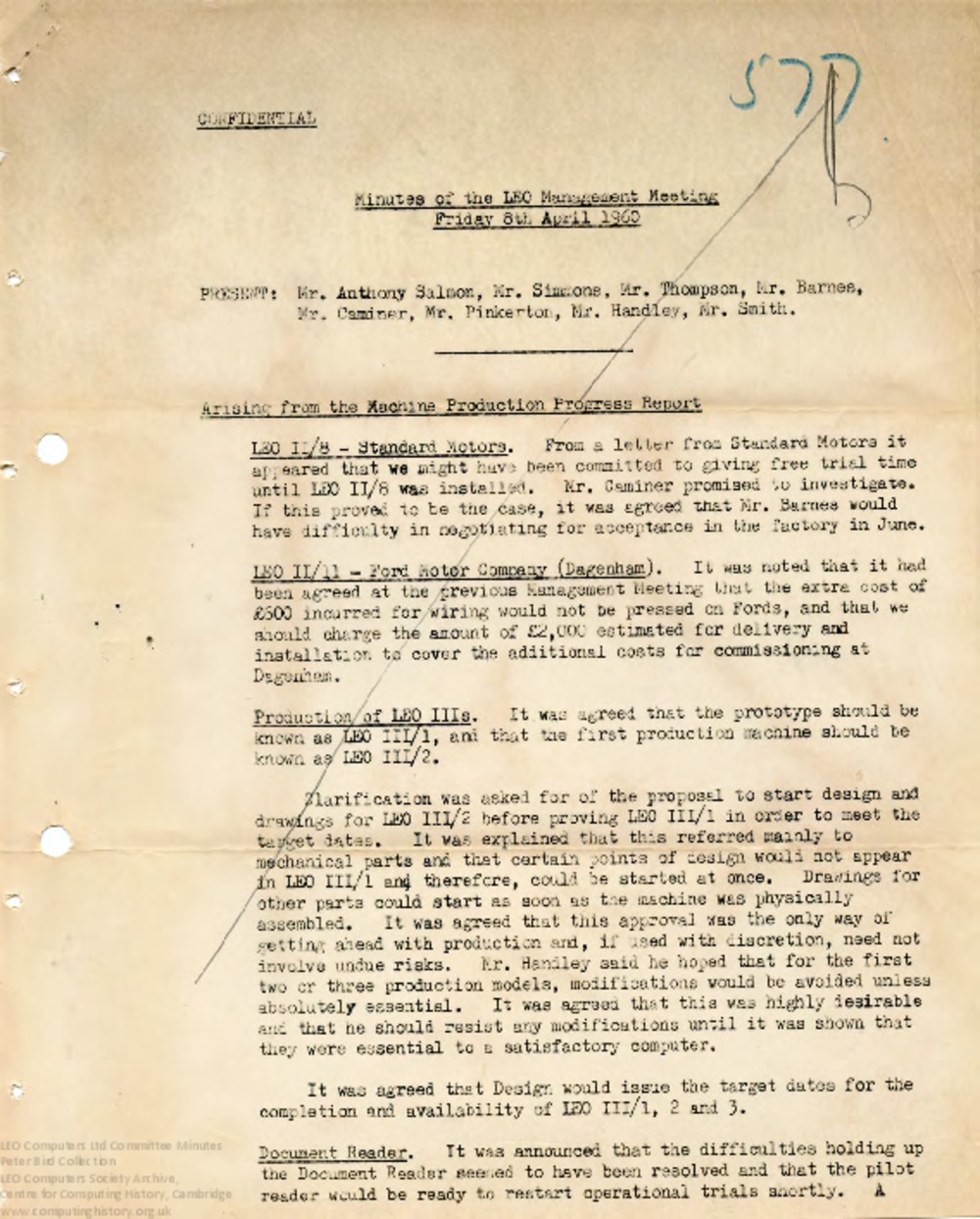 Article: 64397 LEO Management Meeting, 1960 second quarter (Apr-June 1960)