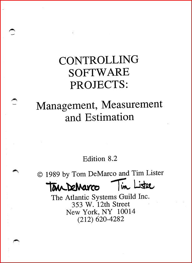 Article: Controlling Software Projects: Management, Measurement and Estimation