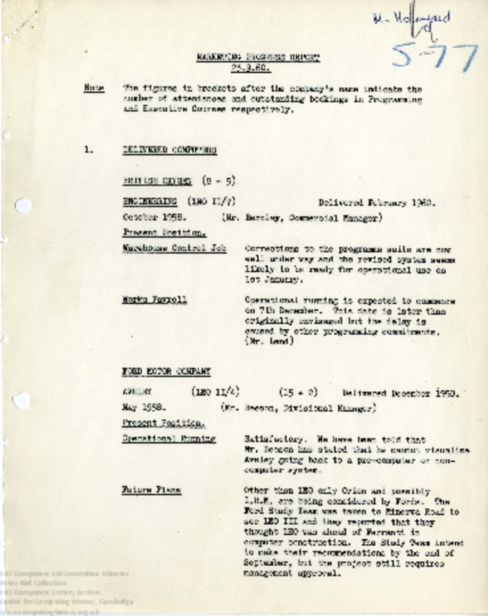 Article: 64491 Marketing Progress Report, 23rd Sep 1960