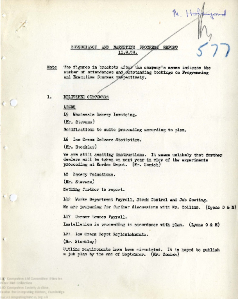 Article: 64481 Consultancy and Marketing Progress Report, 11th Sep 1959
