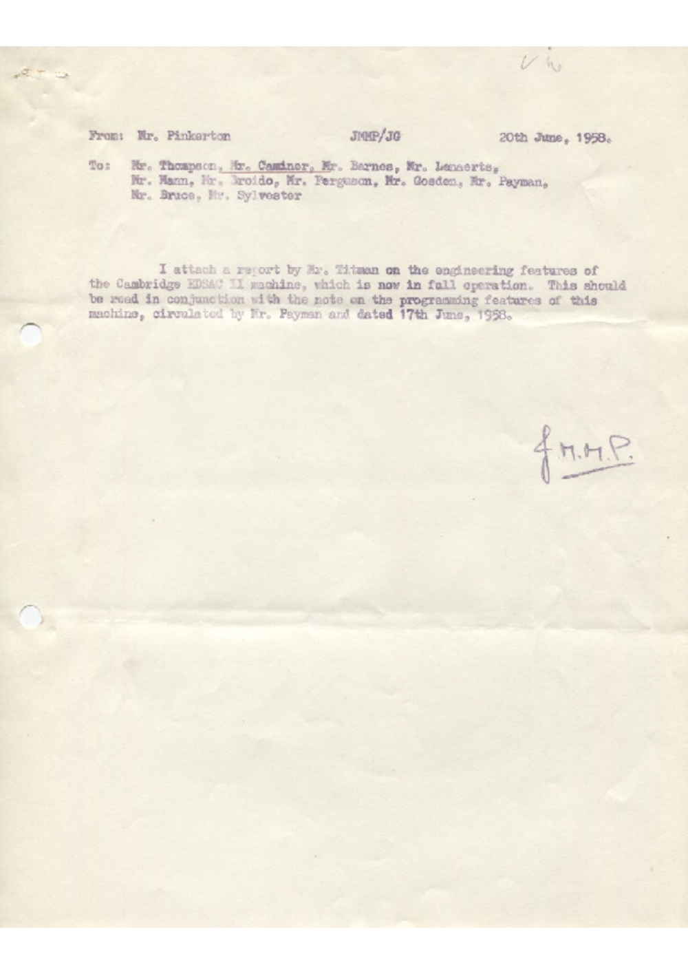 Article: 54876 Visit to Cambridge, 9th June 1958