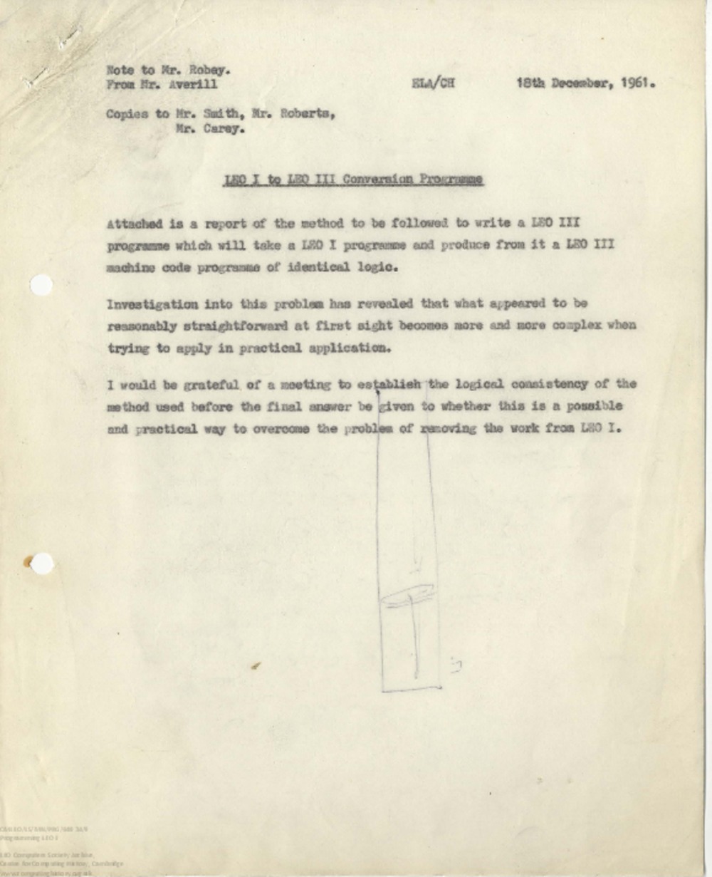 Article: 65272 Programming LEO I: LEO I to III Conversion Programme, 18th Dec 1961