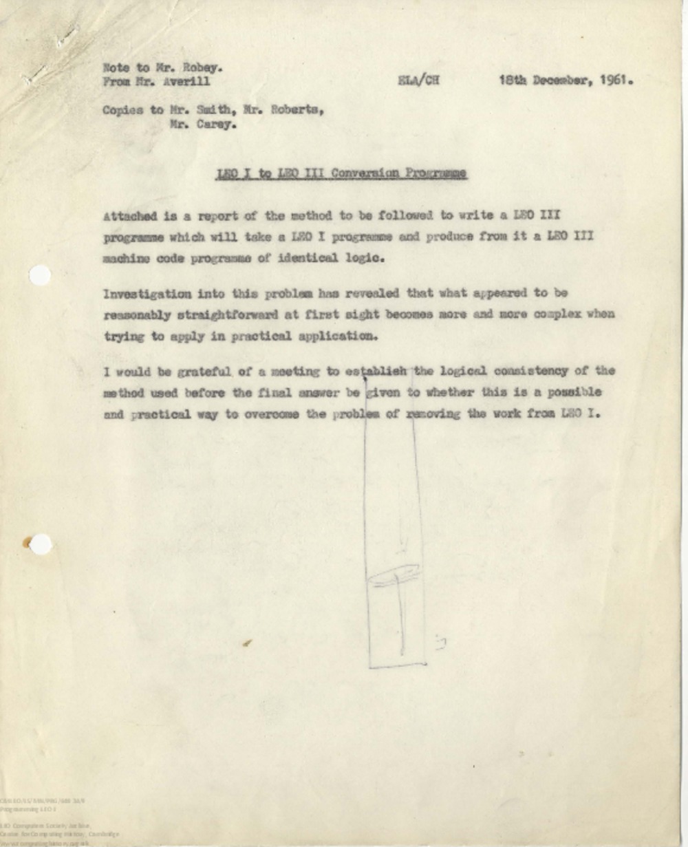 Article: 65272 Programming LEO I: LEO I to III Conversion Programme, 18th Dec 1961