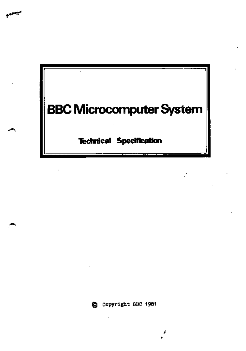 Article: BBC Microcomputer System - Technical Specification - Issue 2