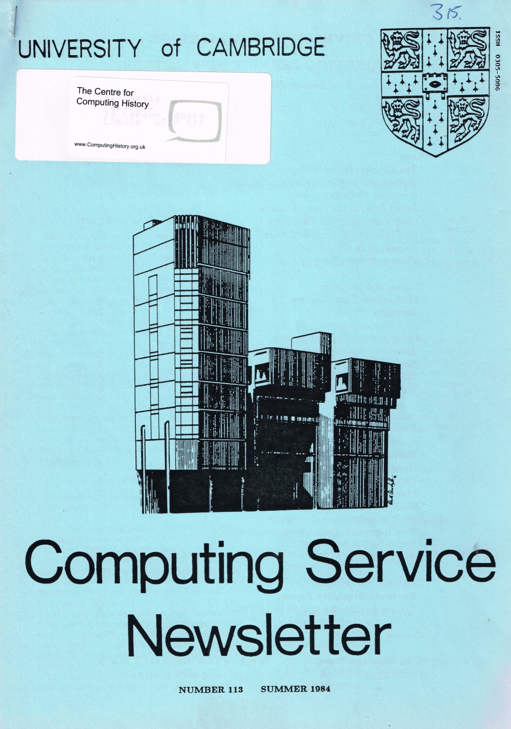 Article: University of Cambridge Computing Service Summer 1984 Newsletter 113