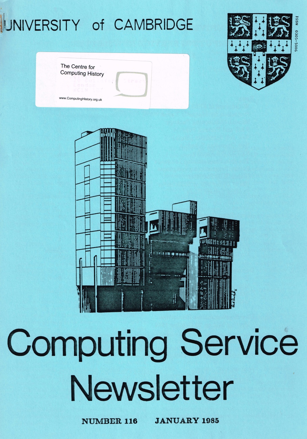 Article: University of Cambridge Computing Service January 1985 Newsletter 116