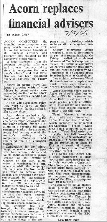 Article: Acorn Replaces Financial Advisors