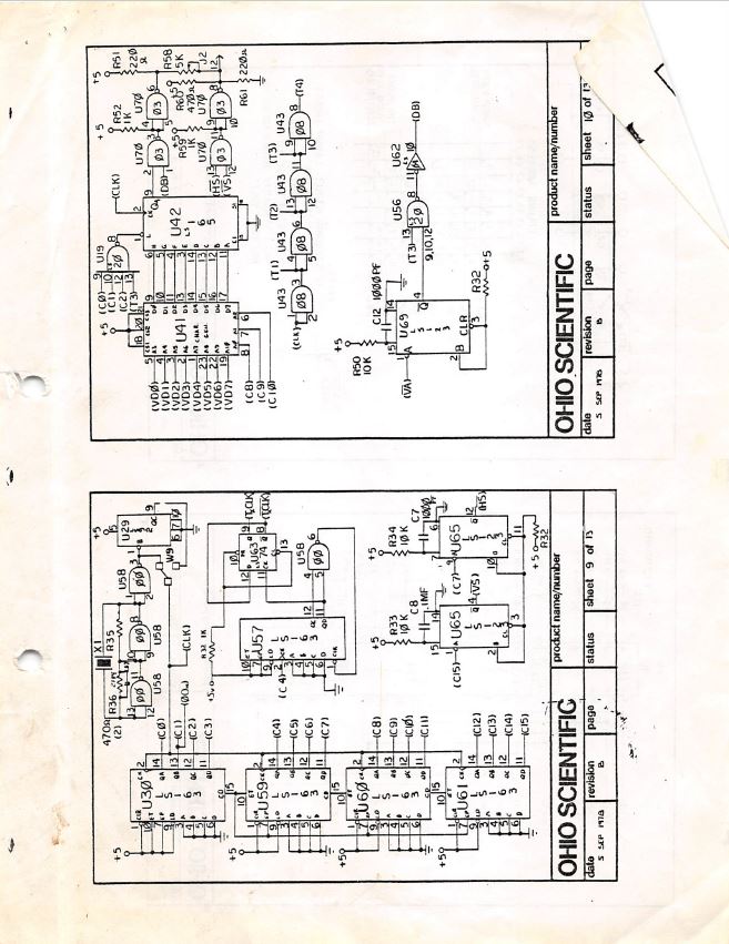 Article: Ohio Scientific Superboard Circuit Diagrams