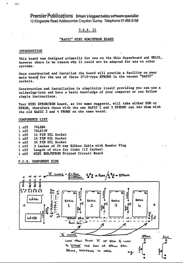 Article: BASIC Mini ROM & EPROM Board