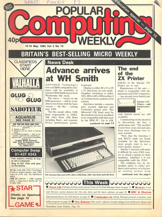 Article: Popular Computing Weekly Vol 3 No 19 - 10 - 16 May 1984 