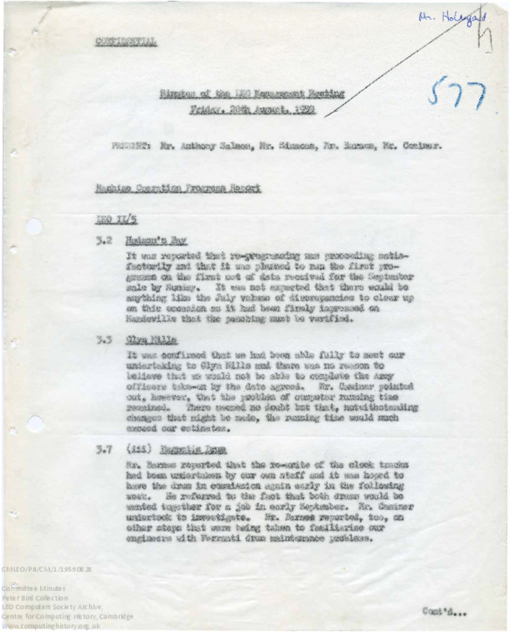 Article: 56041 LEO Management Meeting, 28/8/1959