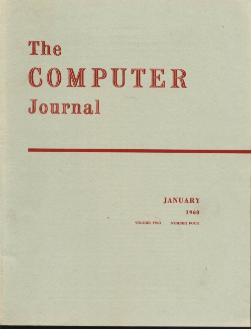 Scan of Document: The Computer Journal January 1960