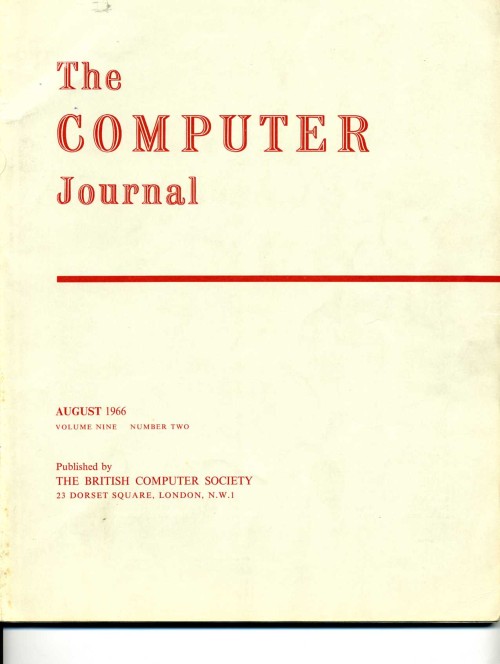 Scan of Document: The Computer Journal August 1966