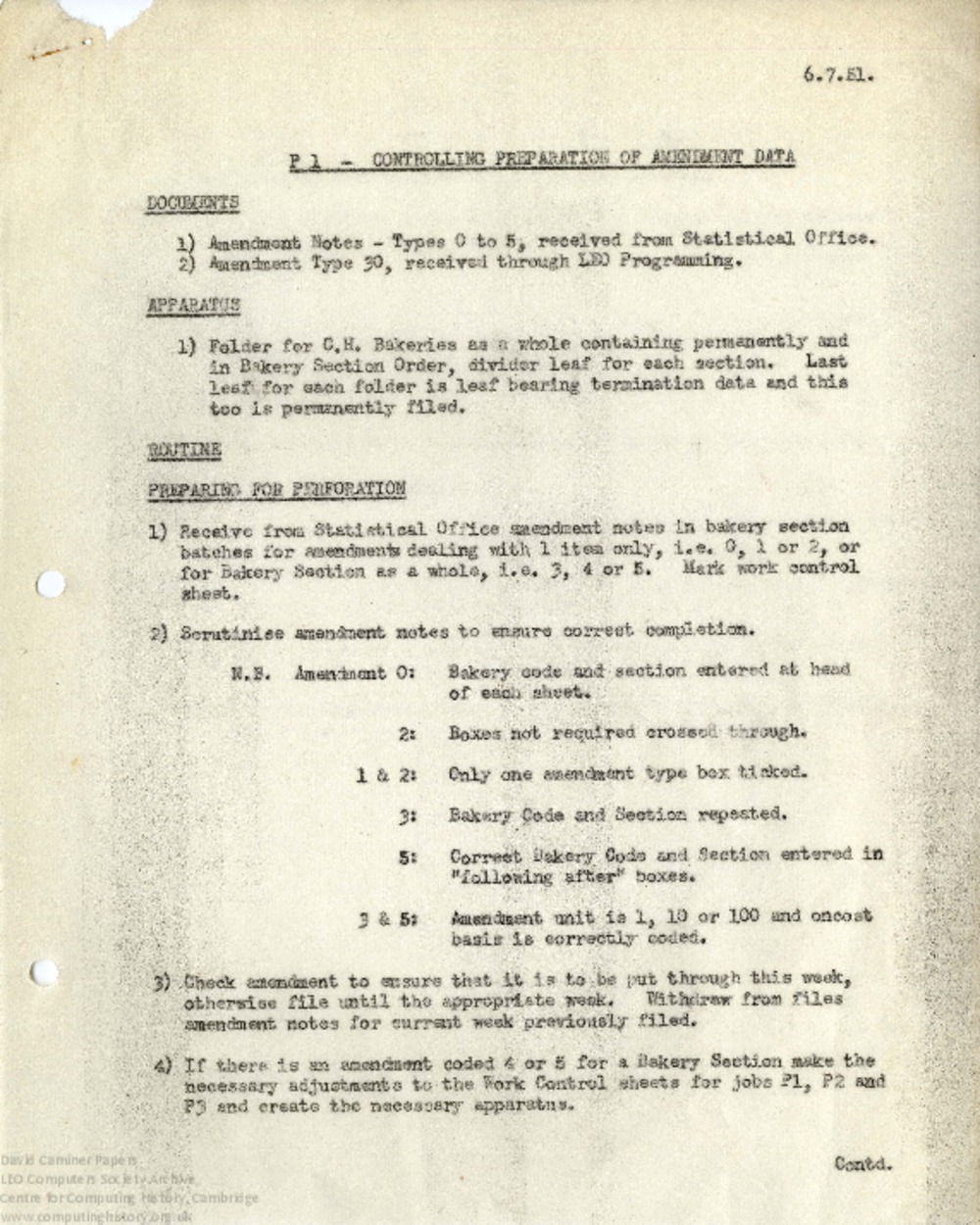 Article: P1 - Controlling Preparation of Amendment Data