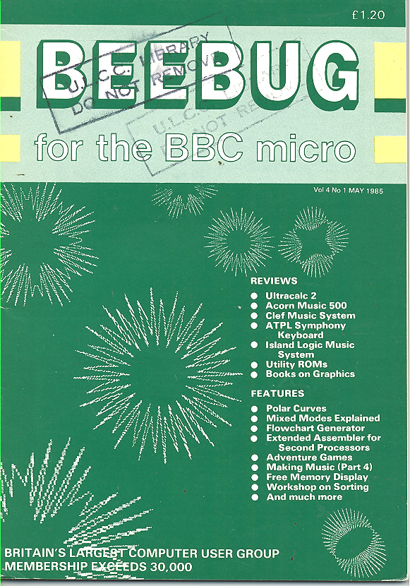 Article: Beebug Newsletter - Volume 4, Number 1 - May 1985