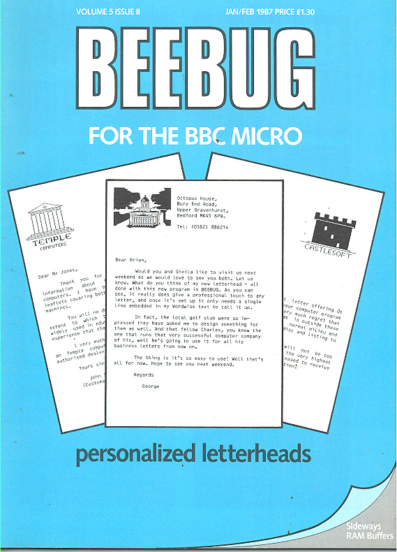 Article: Beebug Newsletter - Volume 5, Number 8 - January / February 1987
