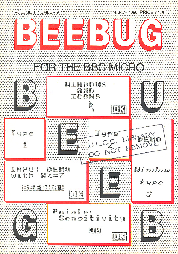Article: Beebug Newsletter - Volume 4, Number 9 - March 1986