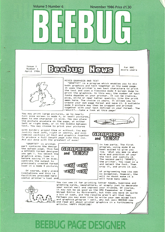 Article: Beebug Newsletter - Volume 5, Number 6 - November 1986