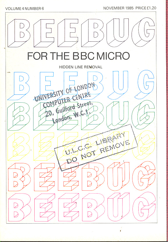 Article: Beebug Newsletter - Volume 4, Number 6 - November 1985