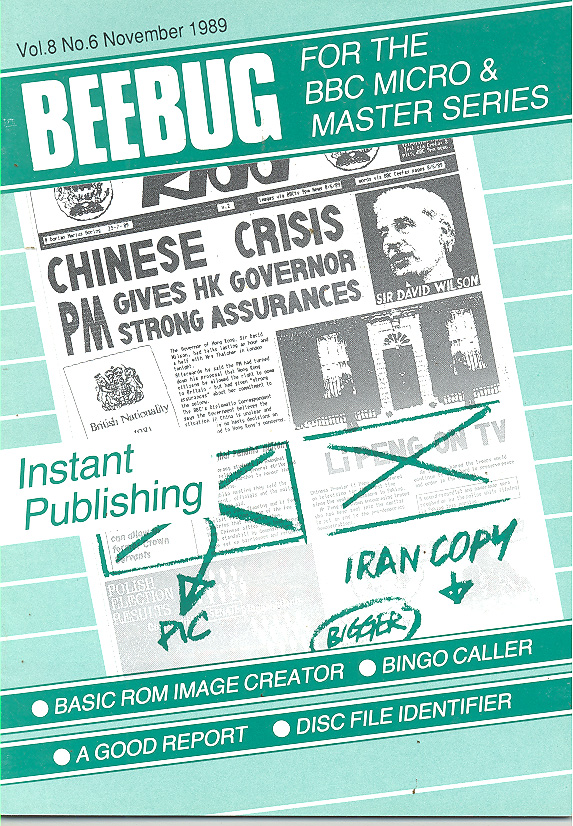 Article: Beebug Newsletter - Volume 8, Number 6 - November 1989
