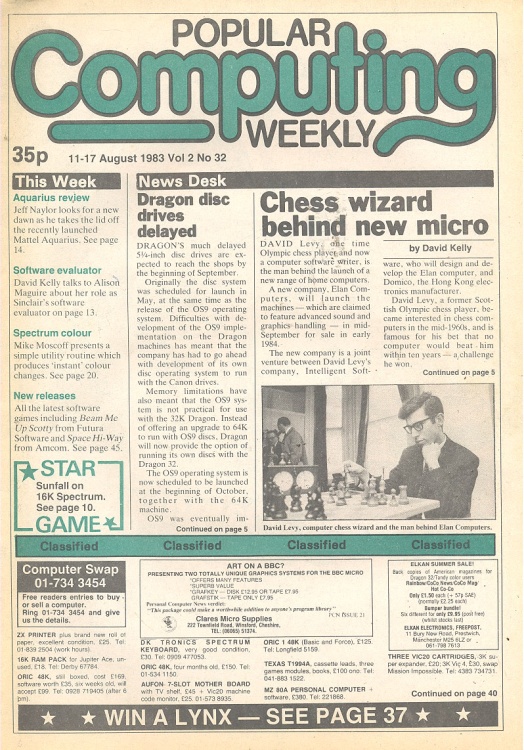 Article: Popular Computing Weekly Vol 2 No 32 - 11-17 August 1983