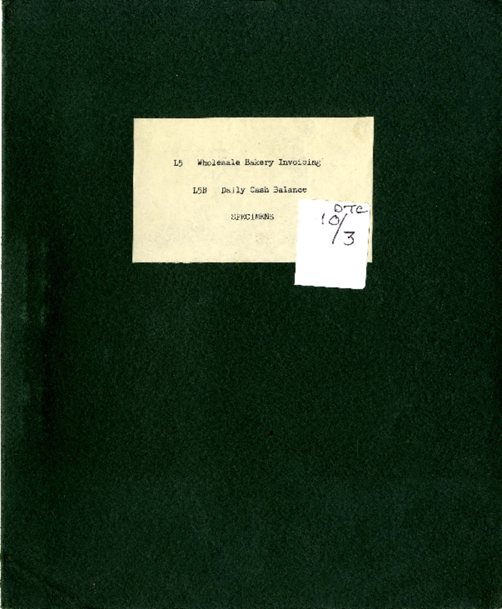 Article: 67114 L5 Wholesale Bakery Invoicing: L5B Daily Cash Balance (Specimens)