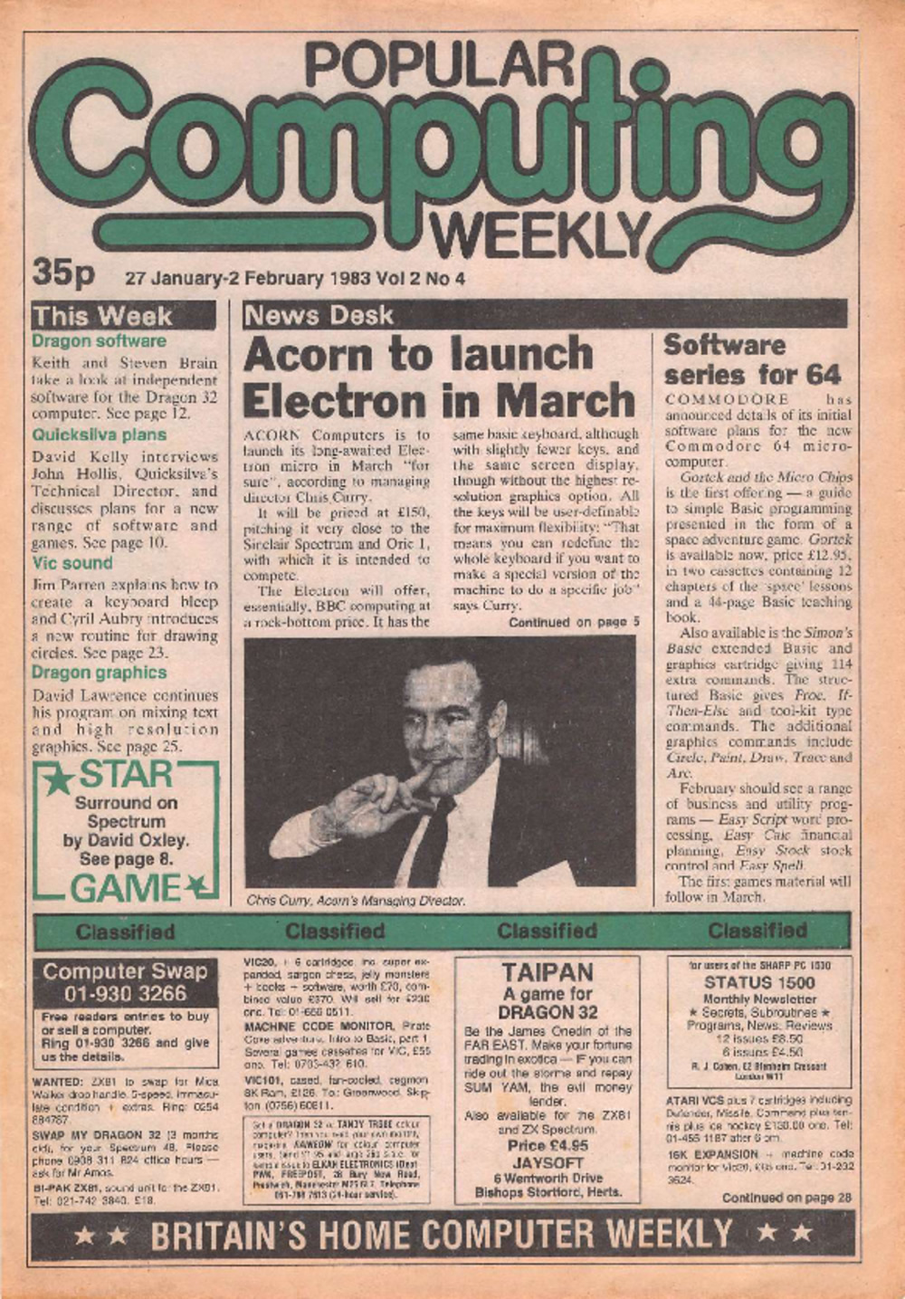 Article: Popular Computing Weekly Vol 2 No 04 - 27 January-3 February 1983