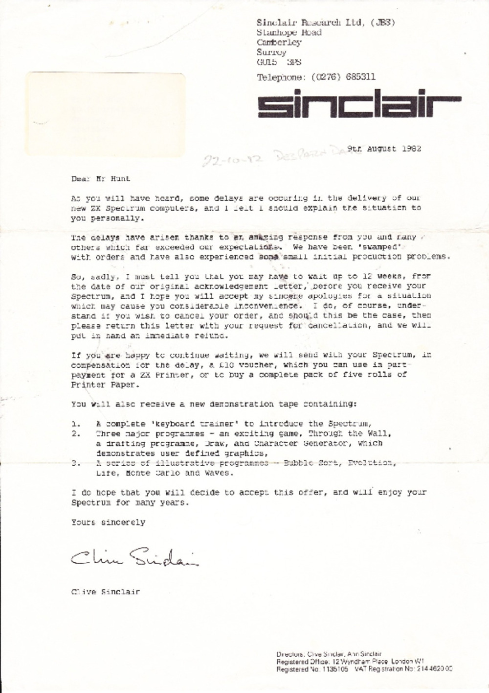 Article: Sinclair ZX Delay Letter