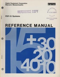 Digital PDP-15 Systems Reference Manual