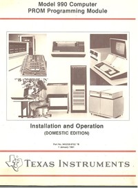 Model 990 Computer PROM Programming Module Installation and Operation