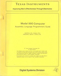 Model 990 Computer Assembly Language Programmer's Guide